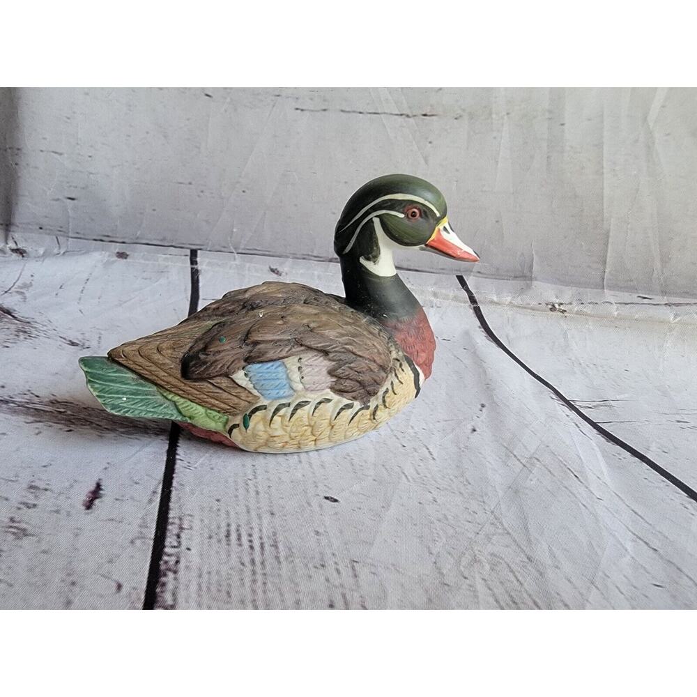 Lefton American Decoy Ceramic 'Wood Duck' 1983 No. 04022 Original Label